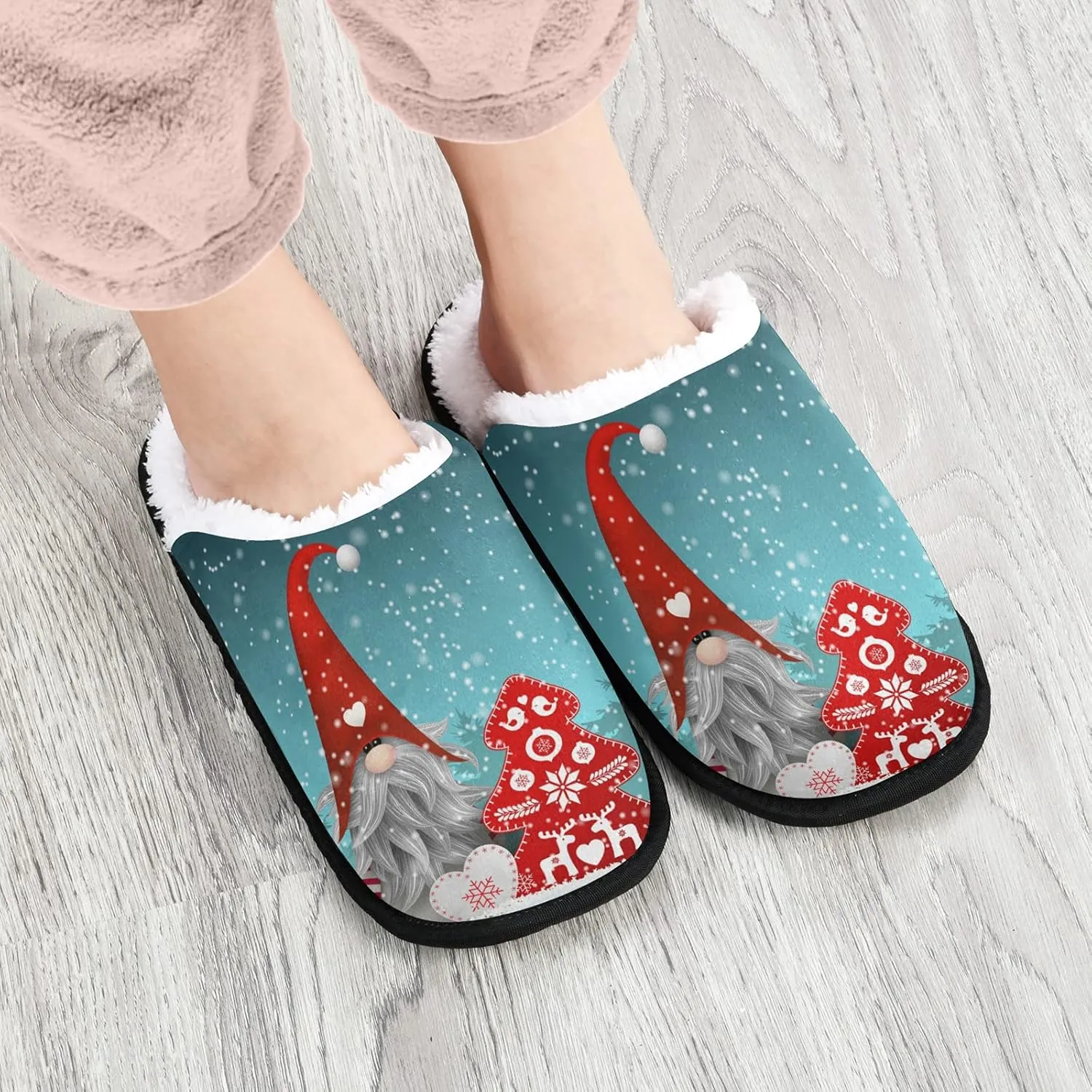 visesunny Slippers for Women Mens Stylish Foral Winter Warm Memory Foam Cotton Home Slippers Soft Plush Fleece Slip on House Slippers for Girls Indoor Outdoor Shoes