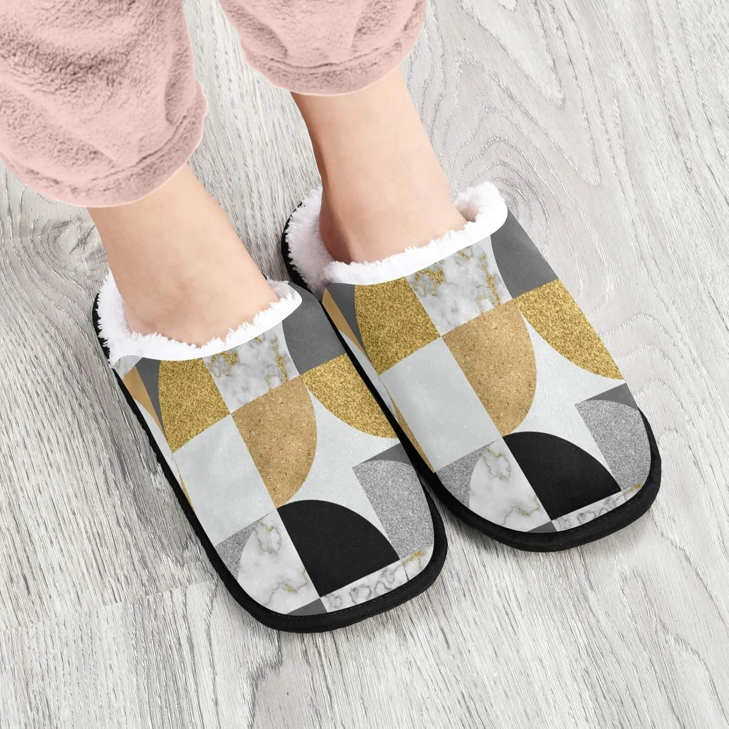 visesunny Slippers for Women Mens Stylish Foral Winter Warm Memory Foam Cotton Home Slippers Soft Plush Fleece Slip on House Slippers for Girls Indoor Outdoor Shoes