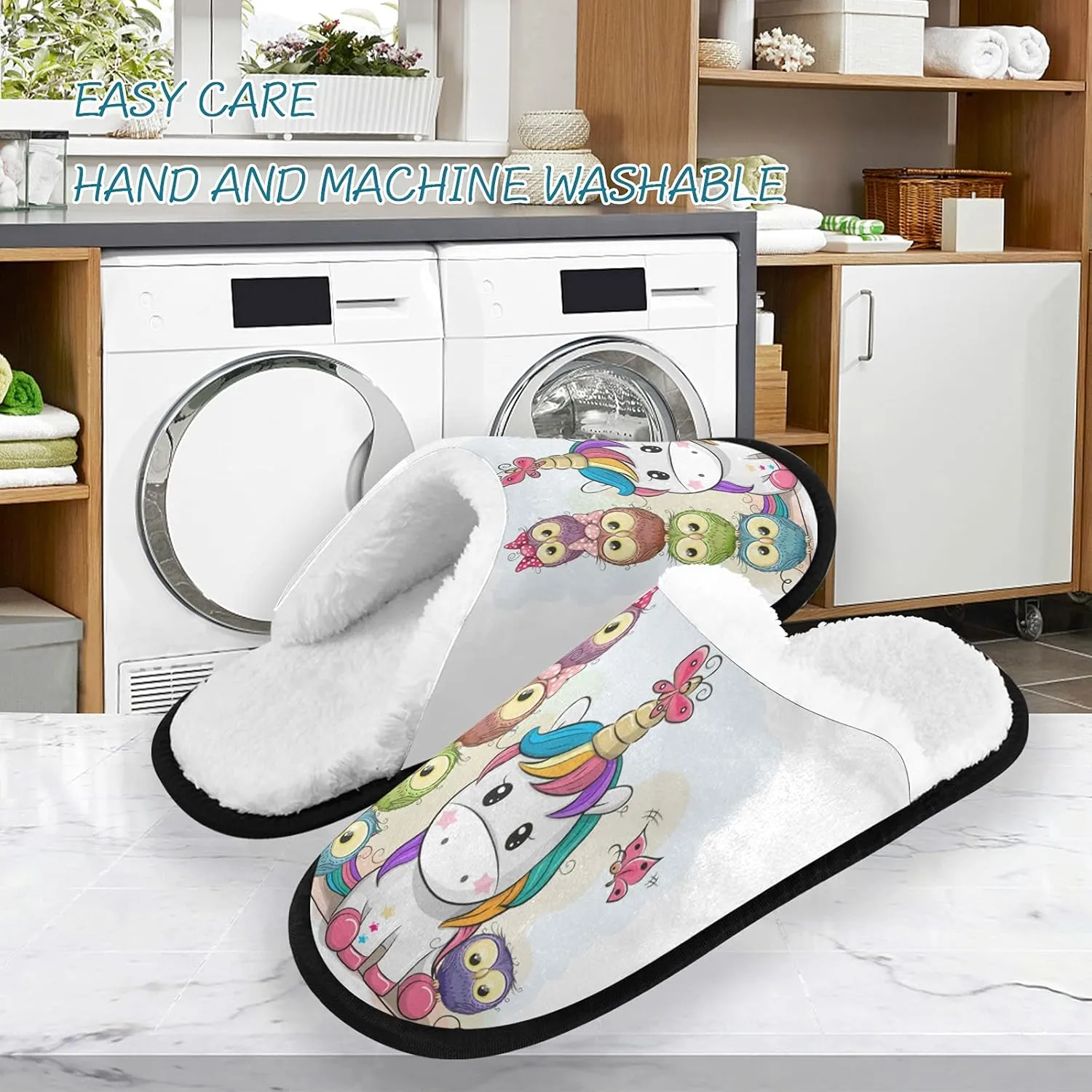visesunny Slippers for Women Mens Stylish Foral Winter Warm Memory Foam Cotton Home Slippers Soft Plush Fleece Slip on House Slippers Unisex Indoor Outdoor Shoes