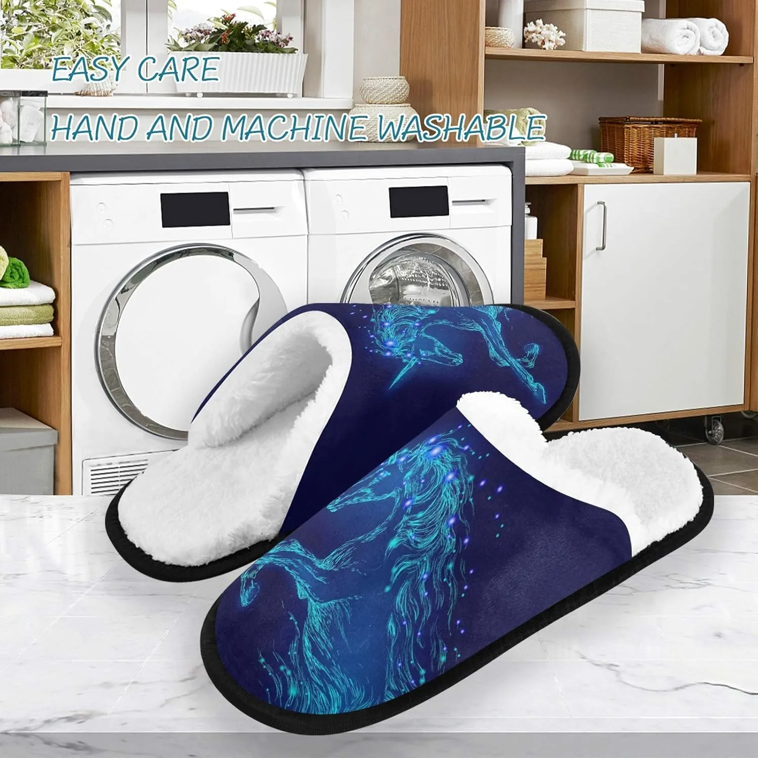 visesunny Women's Cozy Fuzzy Plush Fleece Slippers Soft Memory Foam Ladies House Shoes Warm Bedroom Flat Shoes Unisex Indoor Outdoor