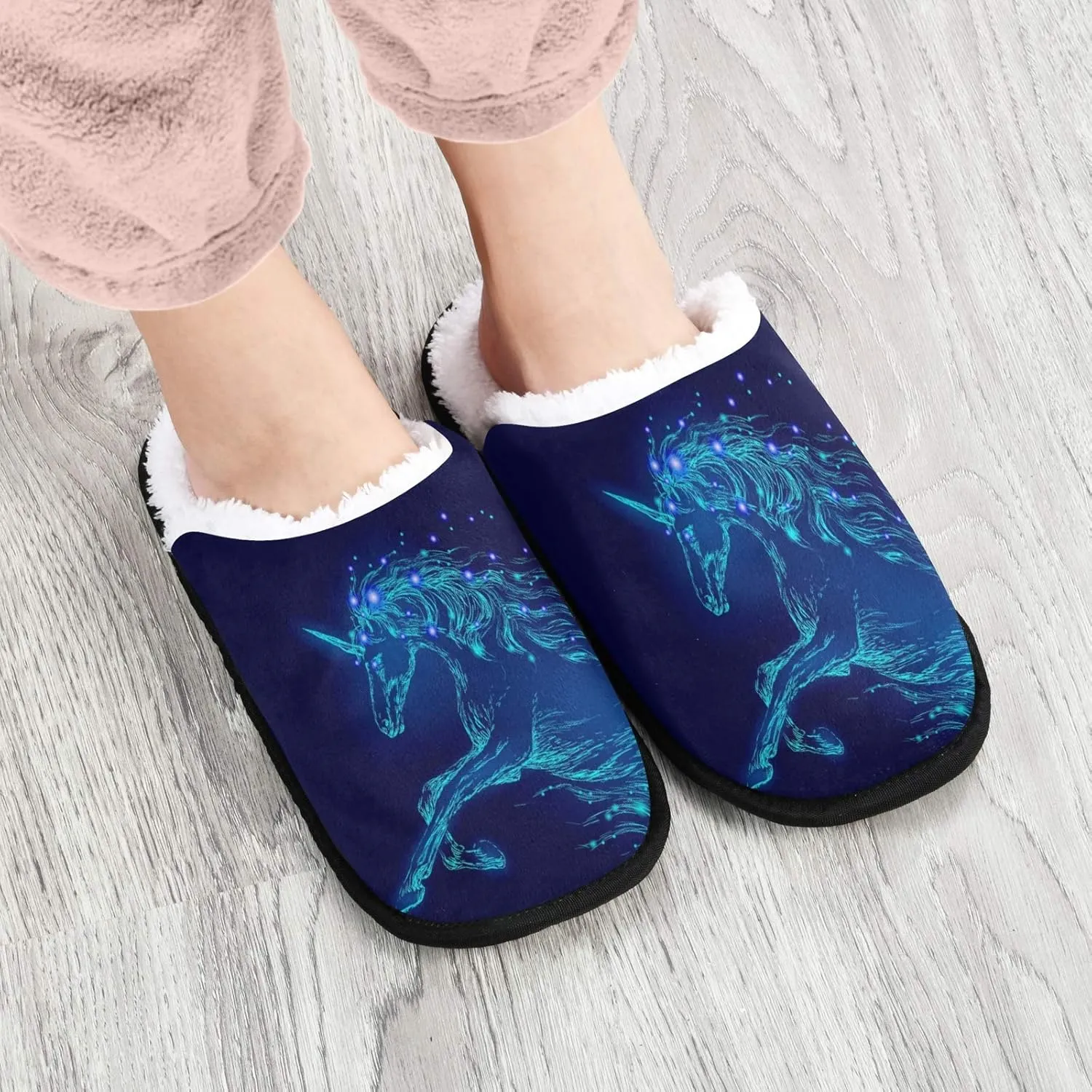 visesunny Women's Cozy Fuzzy Plush Fleece Slippers Soft Memory Foam Ladies House Shoes Warm Bedroom Flat Shoes Unisex Indoor Outdoor
