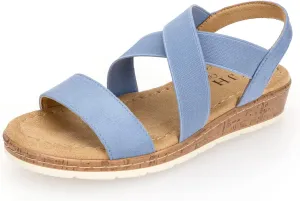 VJH confort Women's Flat sandals, Comfort Slip-on Elastic ankle strap Slingback Light Weight Casual Walking Sandals
