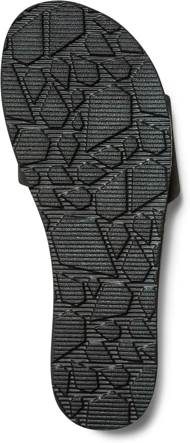 Volcom Women's Simple Synthetic Leather Strap Slide Sandal