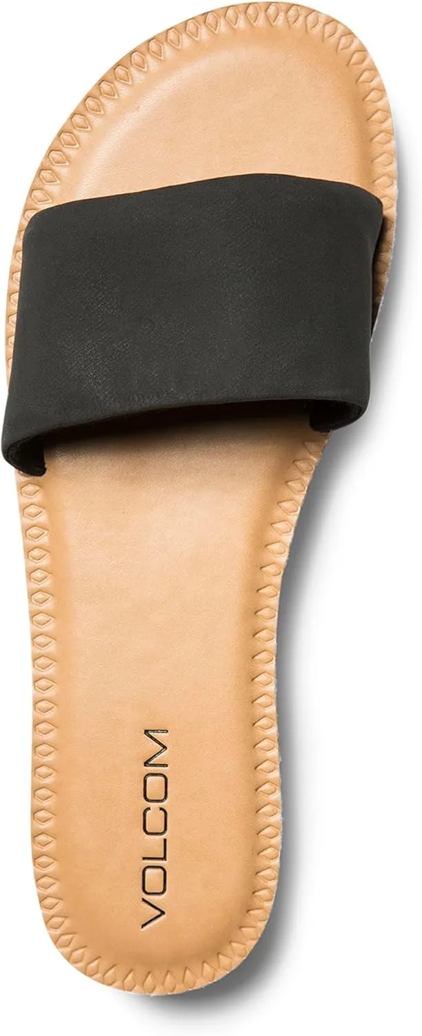 Volcom Women's Simple Synthetic Leather Strap Slide Sandal
