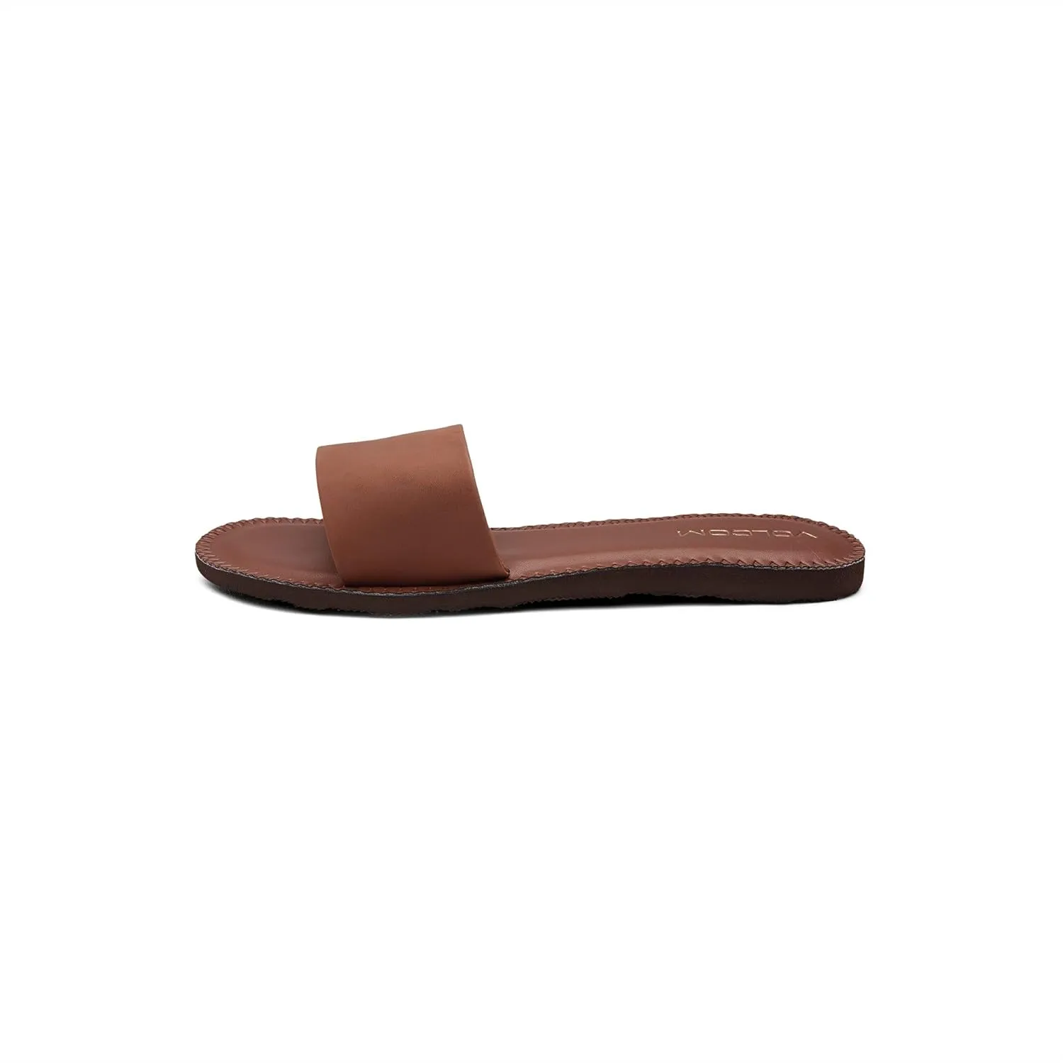Volcom Women's Simple Synthetic Leather Strap Slide Sandal