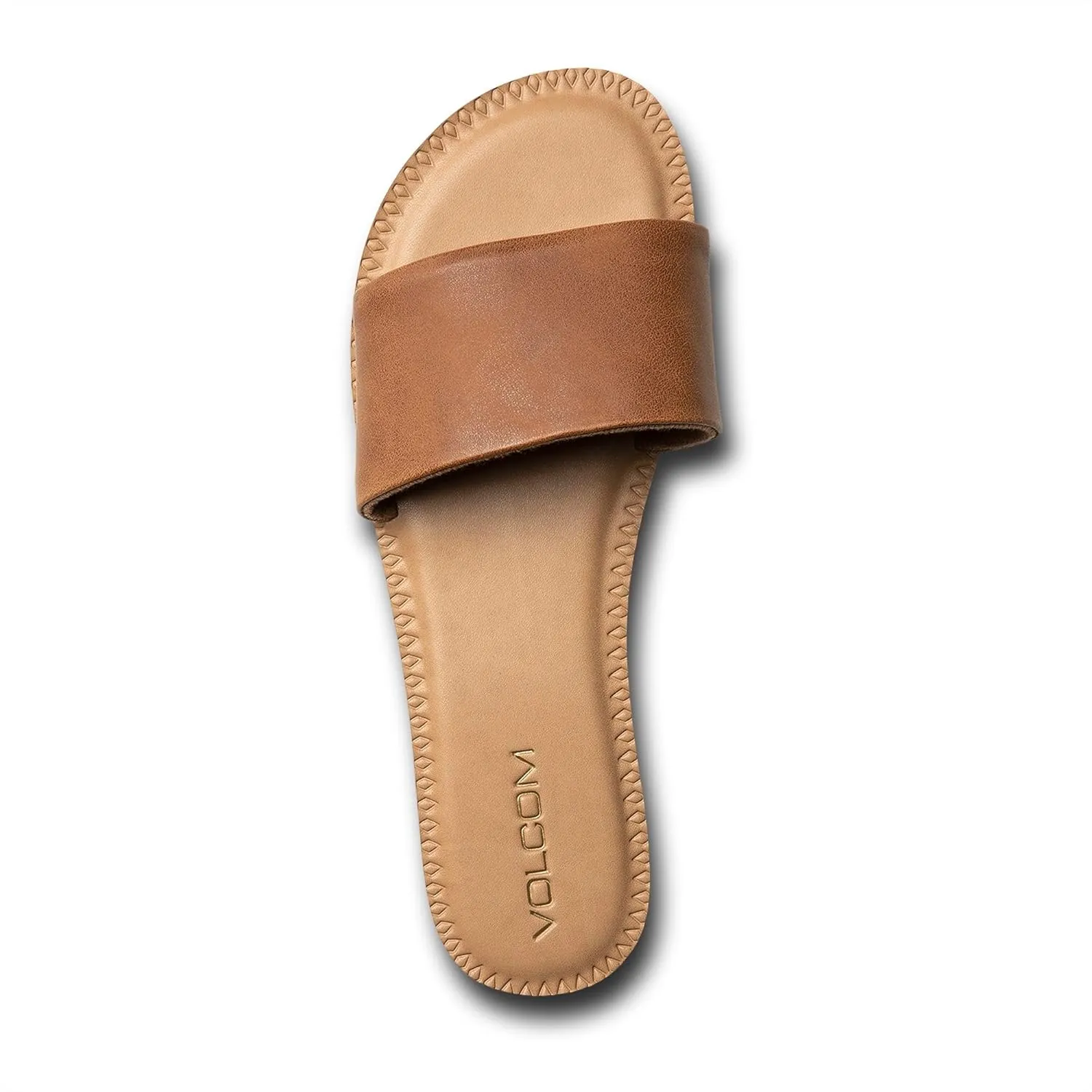 Volcom Women's Simple Synthetic Leather Strap Slide Sandal