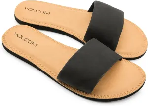 Volcom Women's Simple Synthetic Leather Strap Slide Sandal
