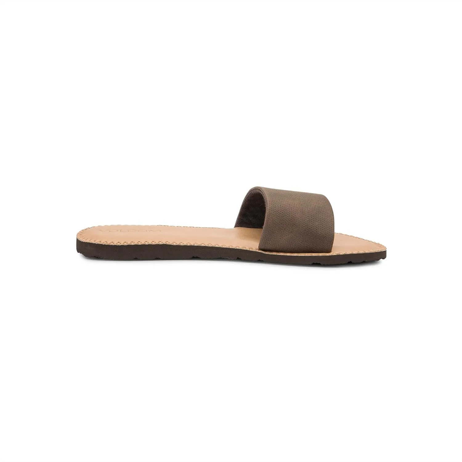 Volcom Women's Simple Synthetic Leather Strap Slide Sandal
