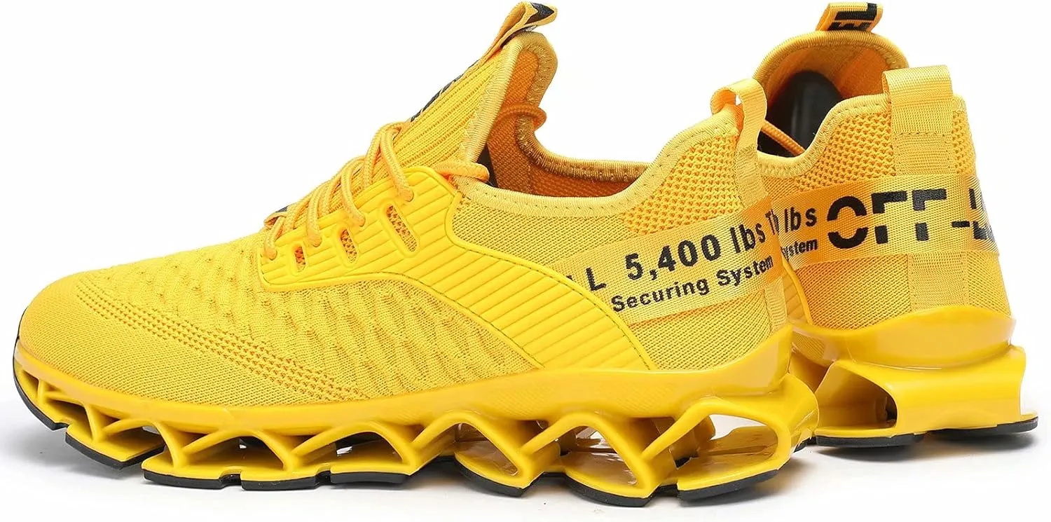 Vooncosir Men's Fashion Sneakers Breathable Mesh Running Shoes Blade Non Slip Soft Sole Casual Athletic Walking Shoes