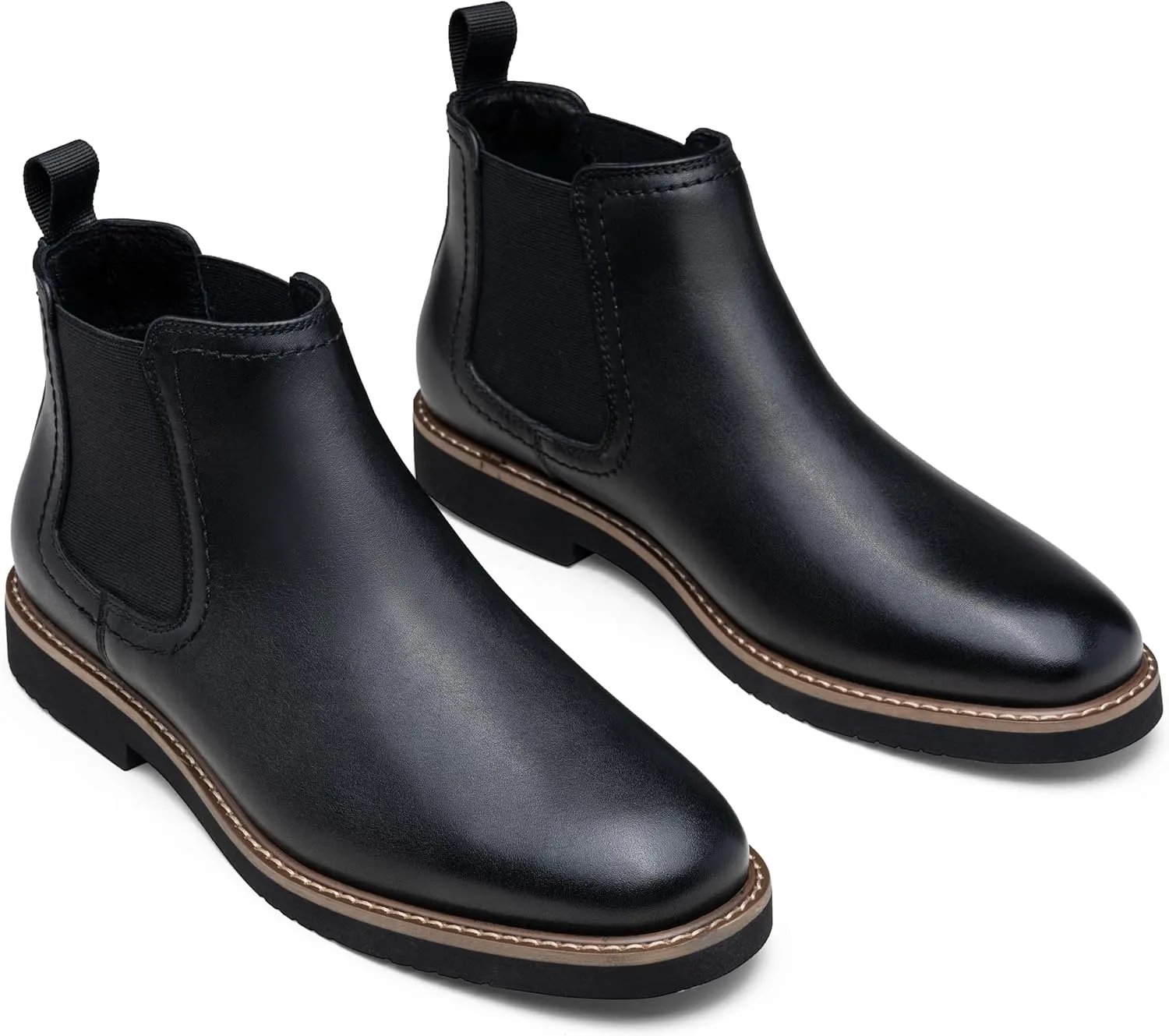 Vostey Chelsea Boots Men Casual Dress Boots Black Ankle Classic Slip on Boots for Men