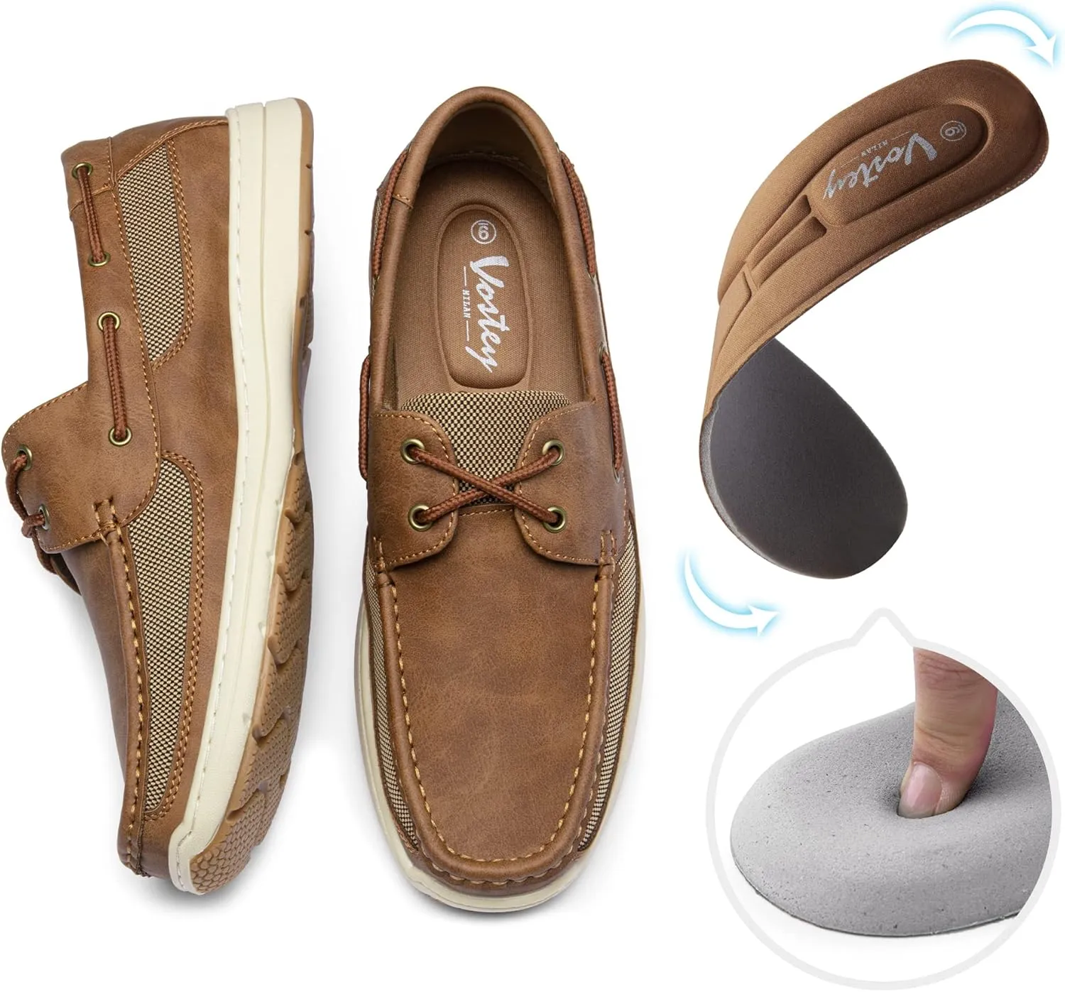 Vostey Men's Boat Shoes Slip On Stylish Casual Loafers Deck Shoes for Men