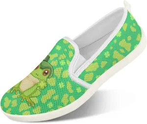 Walking Shoes Slip On Stylish Sneakers Casual Flat Mesh Comfort Loafers Workout Running Green Shamrocks Theme Patrick‘s Holiday