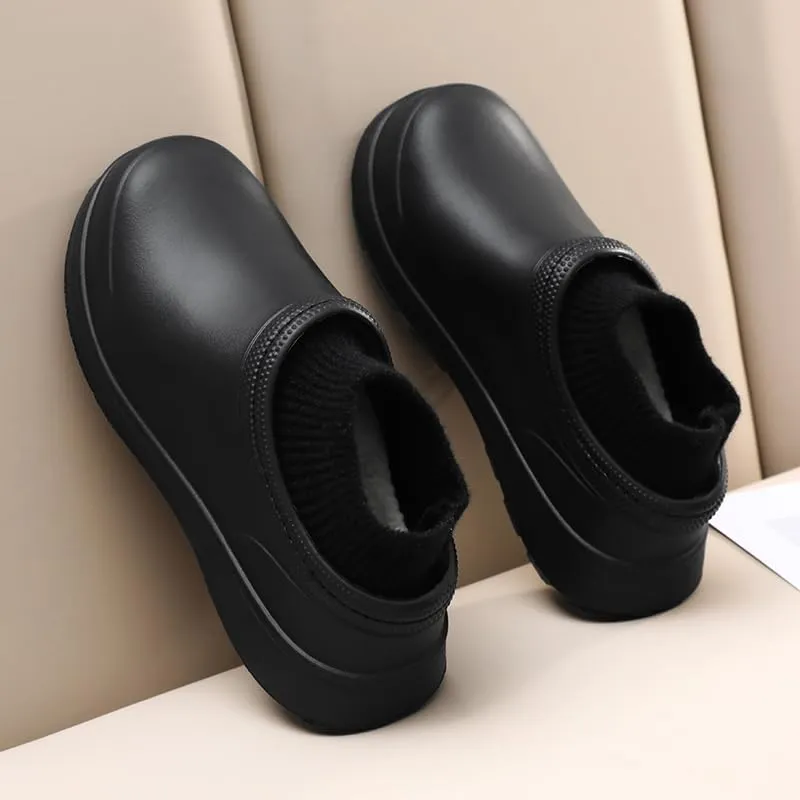 Waterproof cotton slippers for women in winter indoor home furnishing warm outdoor non-slip cotton shoes for men in winter