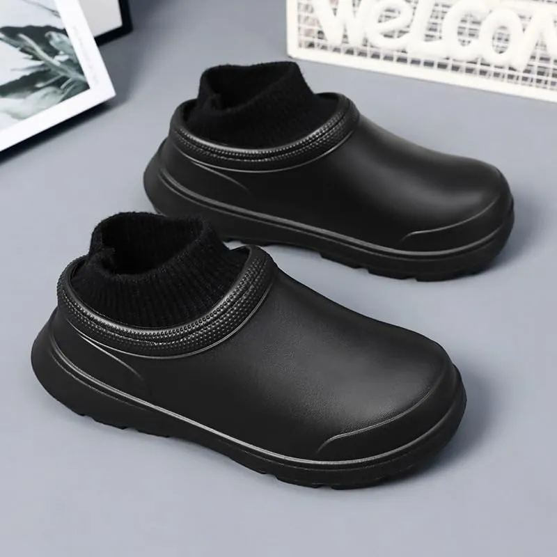 Waterproof cotton slippers for women in winter indoor home furnishing warm outdoor non-slip cotton shoes for men in winter