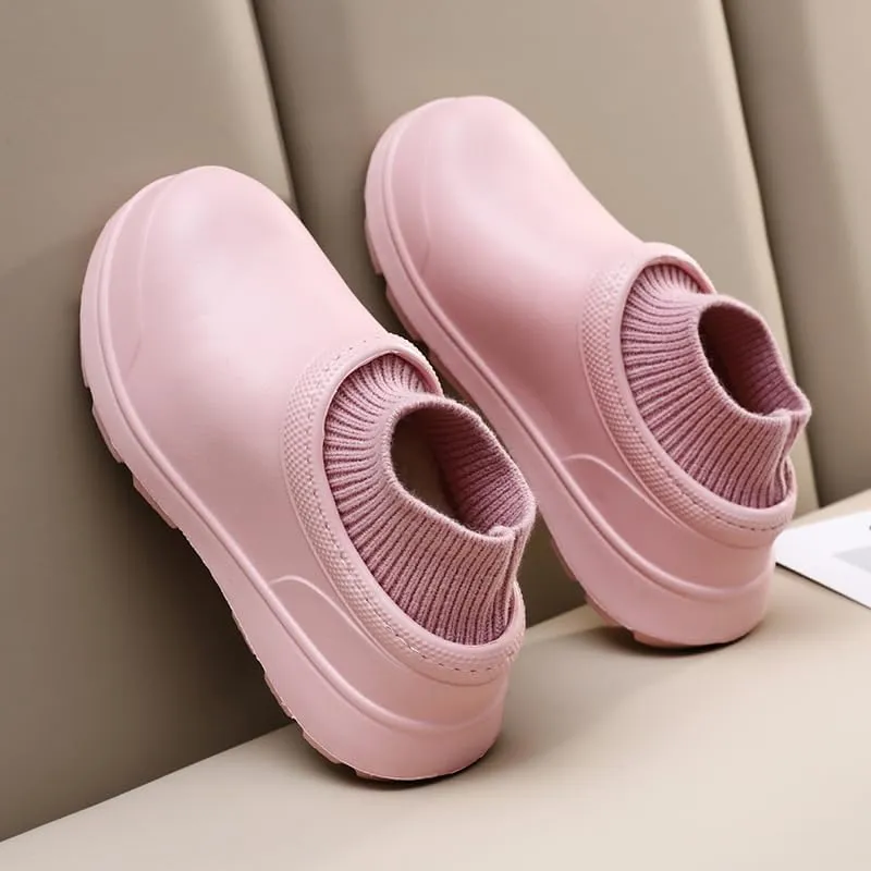 Waterproof cotton slippers for women in winter indoor home furnishing warm outdoor non-slip cotton shoes for men in winter
