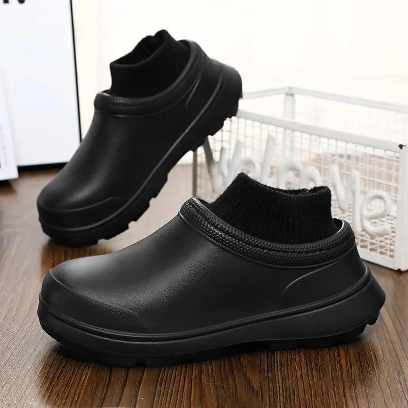 Waterproof cotton slippers for women in winter indoor home furnishing warm outdoor non-slip cotton shoes for men in winter