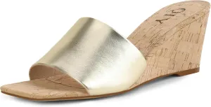 Wedge Sandals for Women Open Toe Wedge Heels for Women Square Toe Wedge Mules