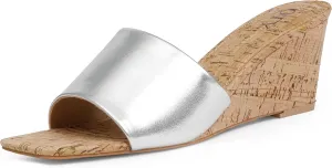 Wedge Sandals for Women Open Toe Wedge Heels for Women Square Toe Wedge Mules