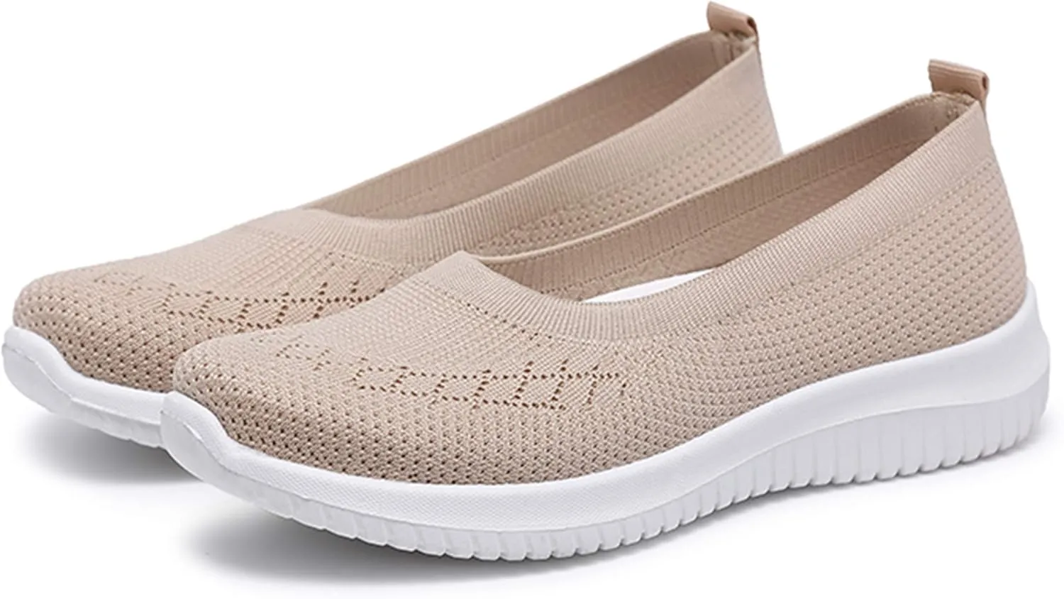 WILLFUN Women’s Breathable Walking Shoes-Slip On Mesh Knitted Flats Soft Gym Sneakers Flexible Lightweight Casual Easy Shoes