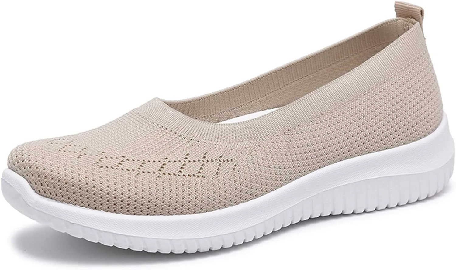 WILLFUN Women’s Breathable Walking Shoes-Slip On Mesh Knitted Flats Soft Gym Sneakers Flexible Lightweight Casual Easy Shoes
