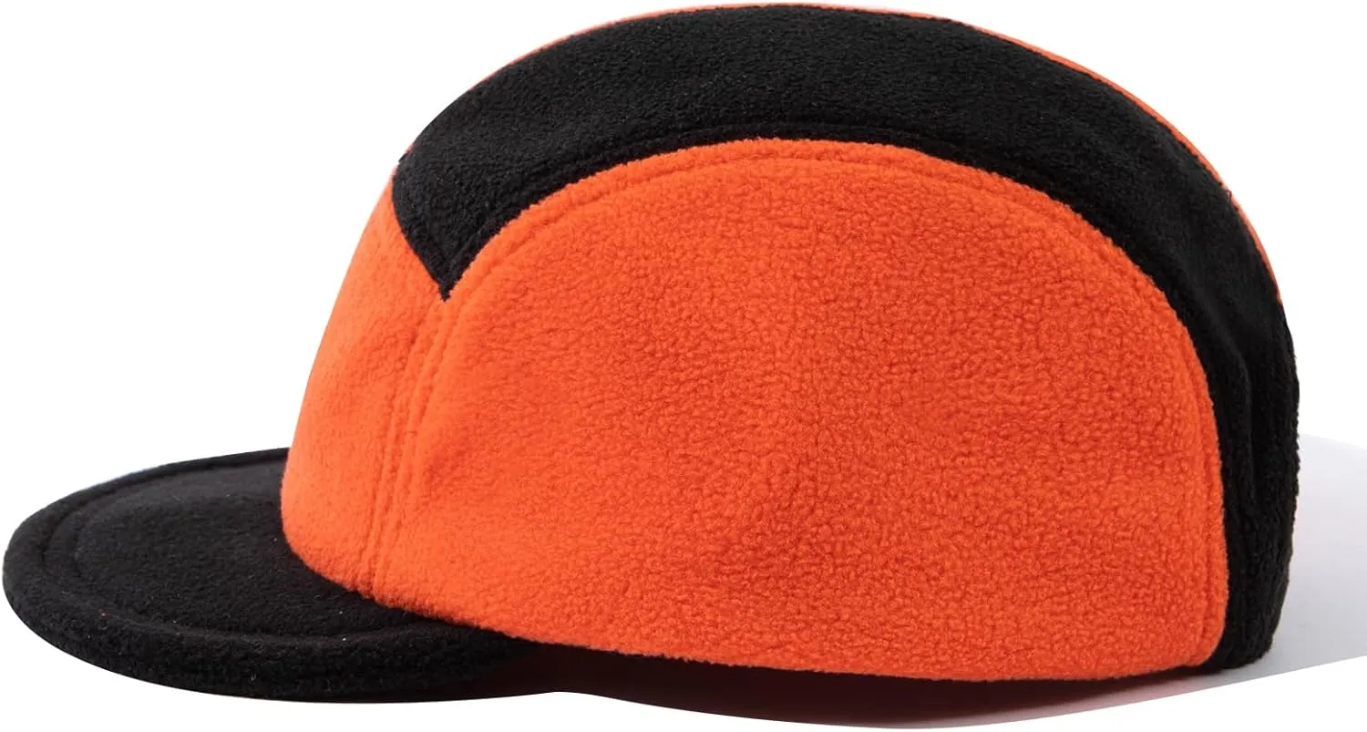 Winter 5 Panel Caps for Men Short Brim Baseball Cap Flat Bill Dad Hats Warm Snapback Trucker Hat Causal Umpire Hats