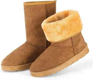 Winter Boots for Women Classic Waterproof Snow Boots Warm Mid-Calf Fur Boot