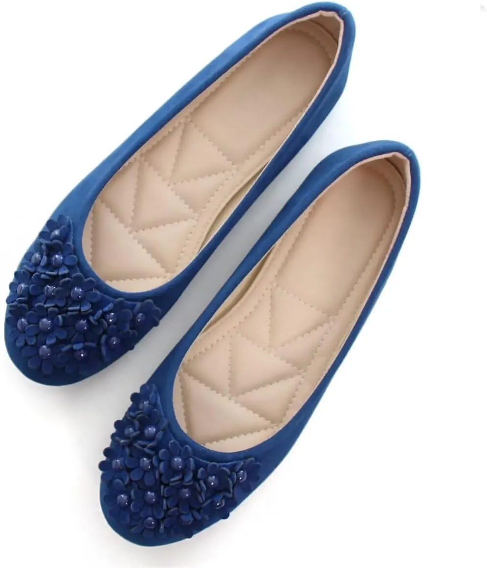 Women Classy Cute Bow-Knot Ballet Flats Round Toe Daily Cozy Comfort Slip on Flat Shoes