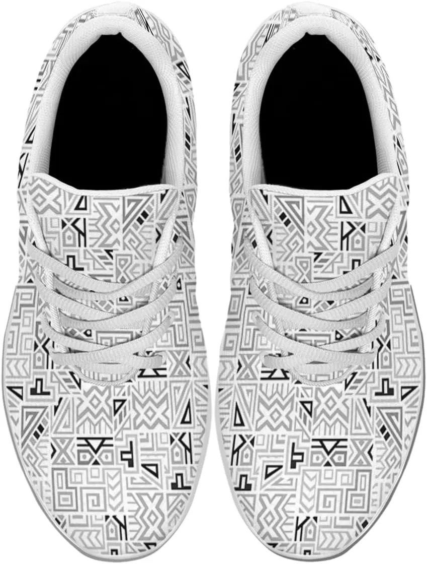 Women Men Geometric Shoes Personalited 3D Print Running Shoes Athletic Tennis Sneakers
