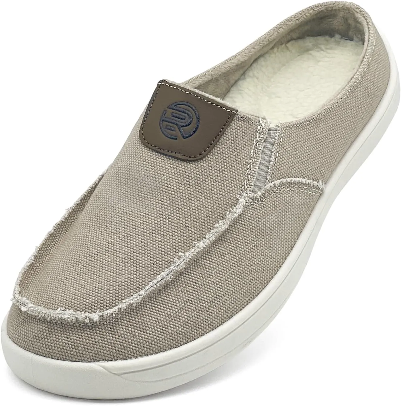 Women Mens Mules Sneakers Winter Warm with Fur Lined Slip-on Mules Slippers Indoor Outdoor Comfort Walking Canvas