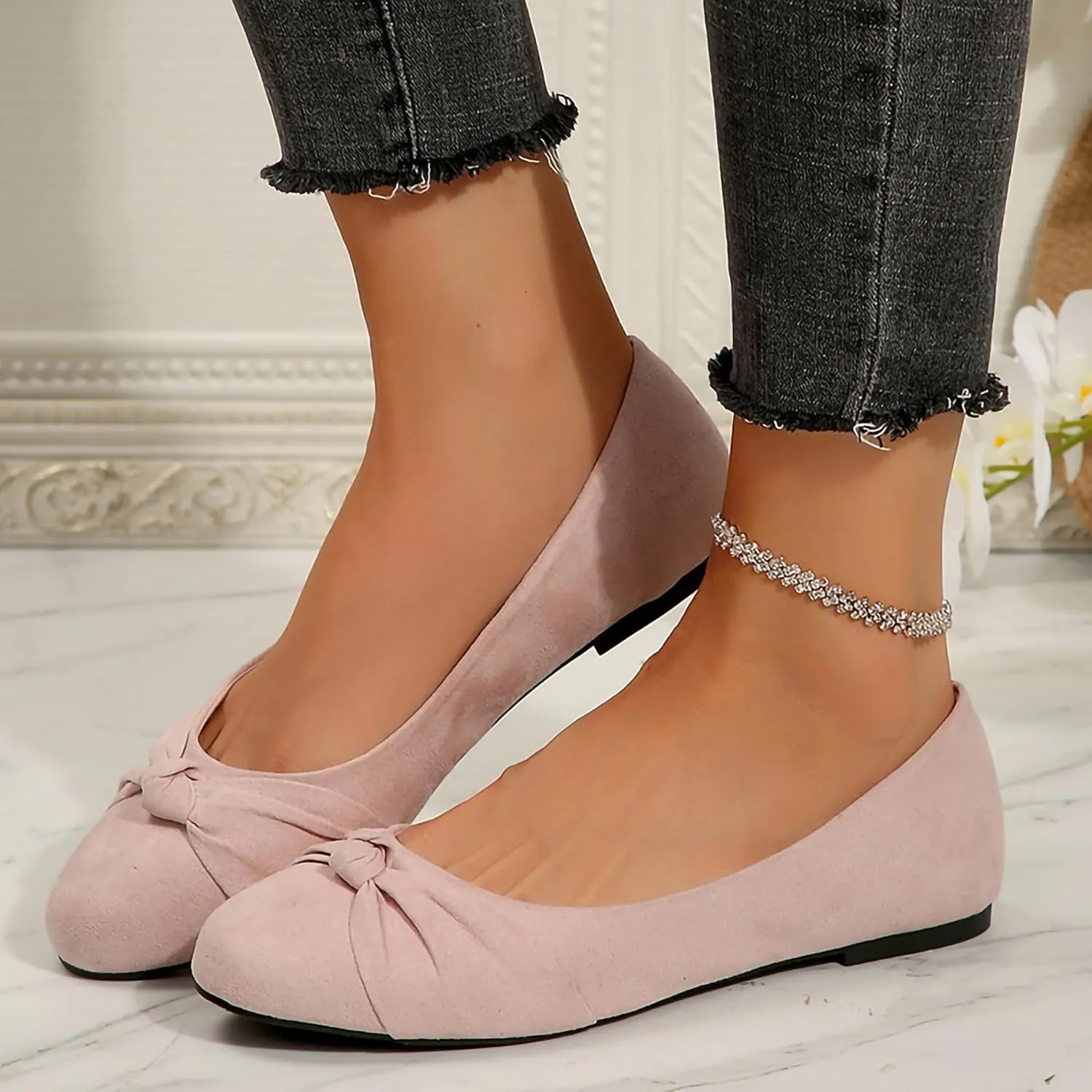 Women's Ballet Flats Shoes, Dress Shoes for Women Round Toe Comfort Light Weight Slip-On Shoes