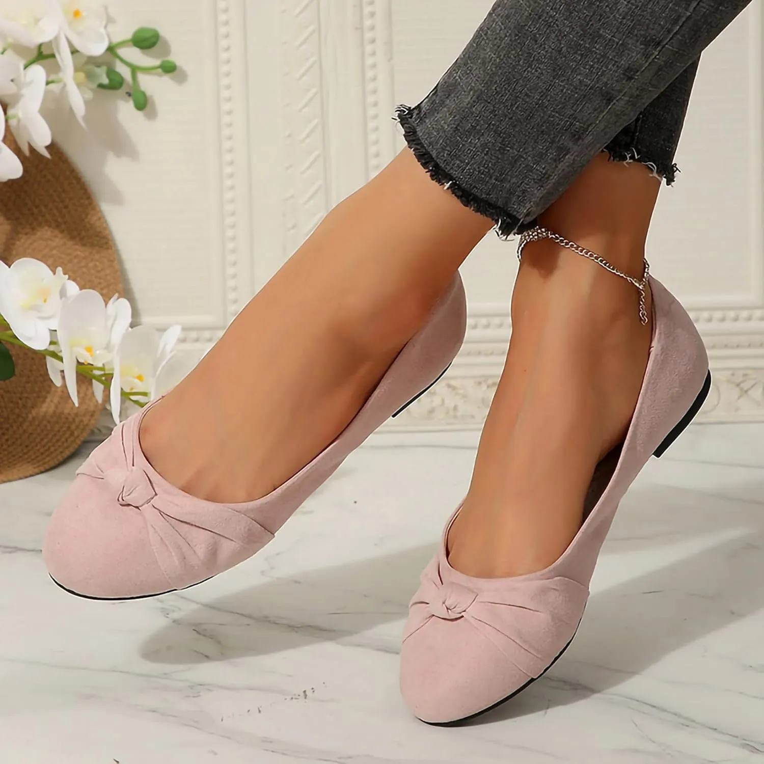 Women's Ballet Flats Shoes, Dress Shoes for Women Round Toe Comfort Light Weight Slip-On Shoes