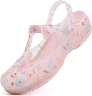 Women's Classic Garden Clogs,Thick-Soled Non-Slip Baotou Casual Slip-On Water Sandals,Lndoor and Outdoor Beach Slippers. (Pink,6.5)