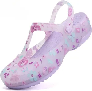 Women's Classic Garden Clogs,Thick-Soled Non-Slip Baotou Casual Slip-On Water Sandals,Lndoor and Outdoor Beach Slippers. (Purple,8)