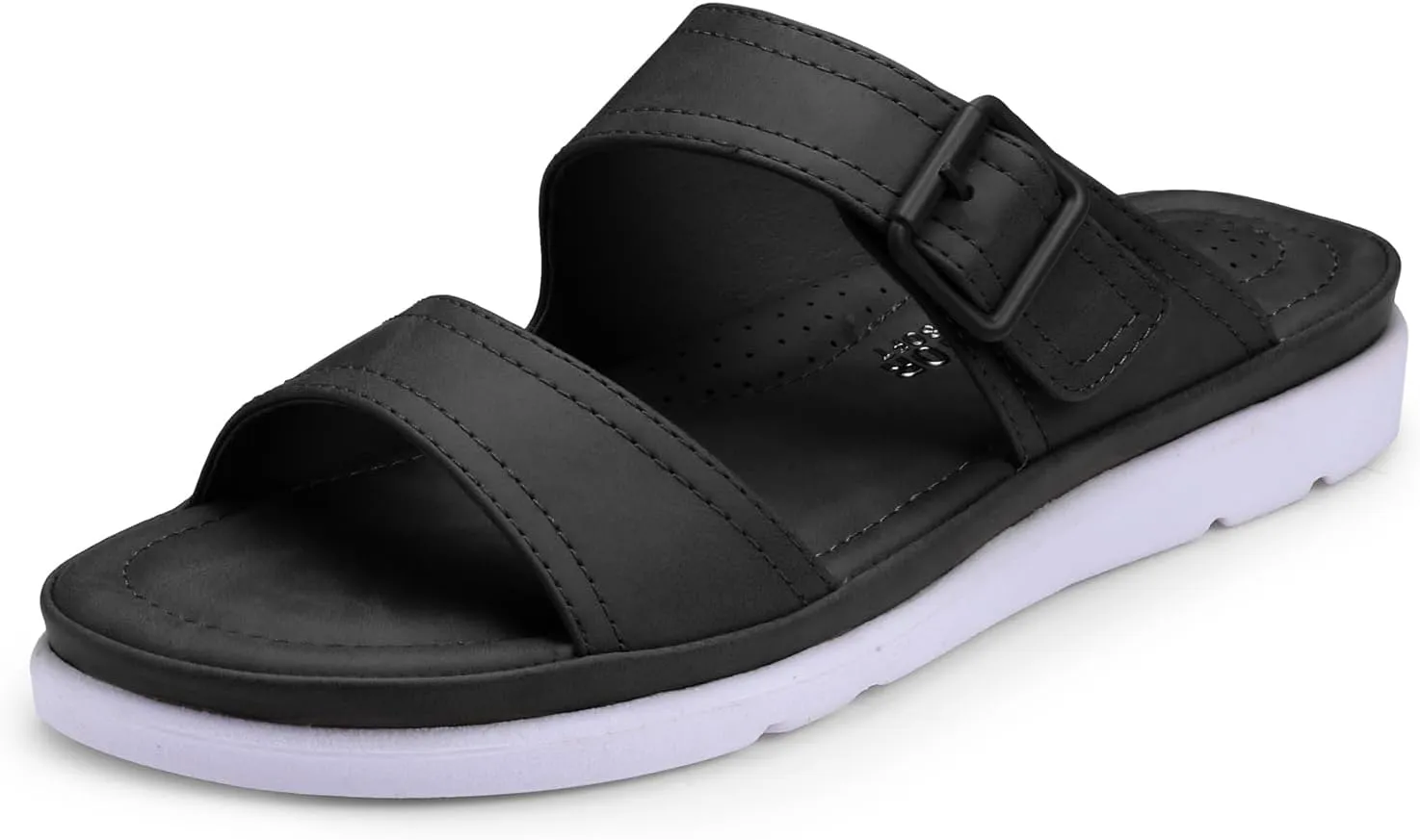 Womens Flat Memory Foam Slippers/Flip-Flops Fashion Stylish Casual Comfortable Diabetic Orthopedic Lightweight Synthetic Slip-on Sandals with Adjustable Buckle for Girls/Ladies D-631