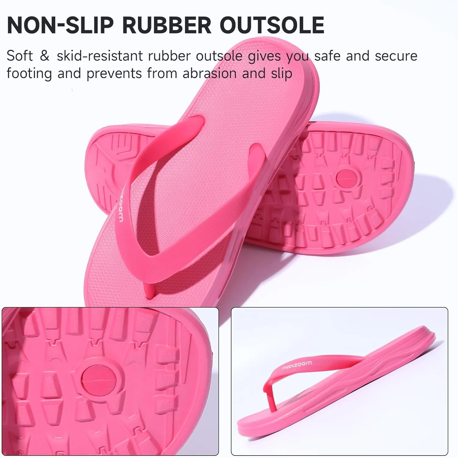 Womens Flip Flops Comfortable Cushion Slip On Beach Thong Sandals for Women Non-Slip