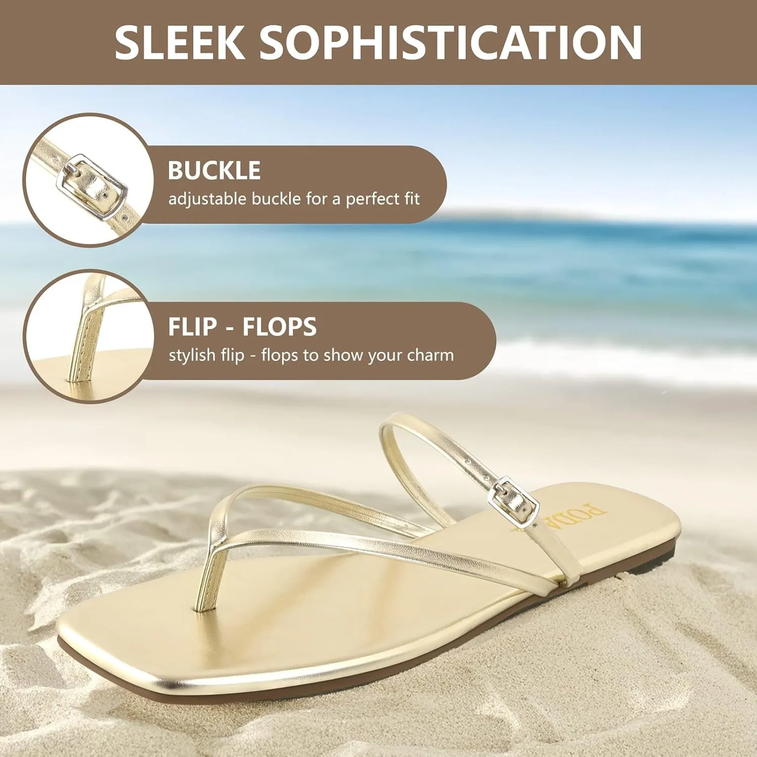 Women's Flip Flops Flat Sandals for Women Sumer Beach Thong Fashion Square Toe Slip On Slides