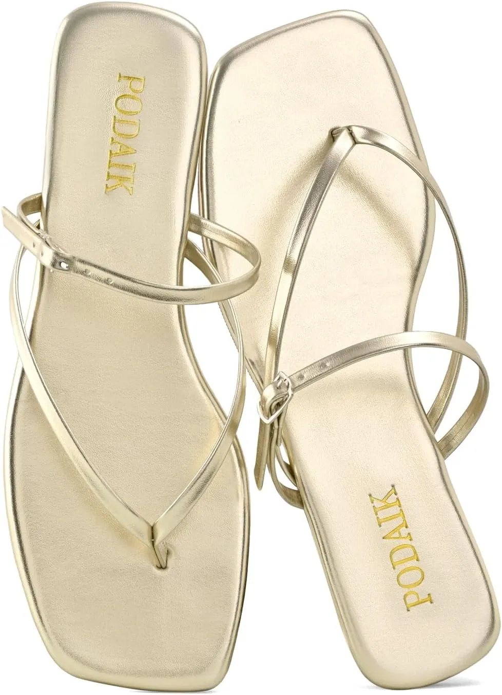 Women's Flip Flops Flat Sandals for Women Sumer Beach Thong Fashion Square Toe Slip On Slides