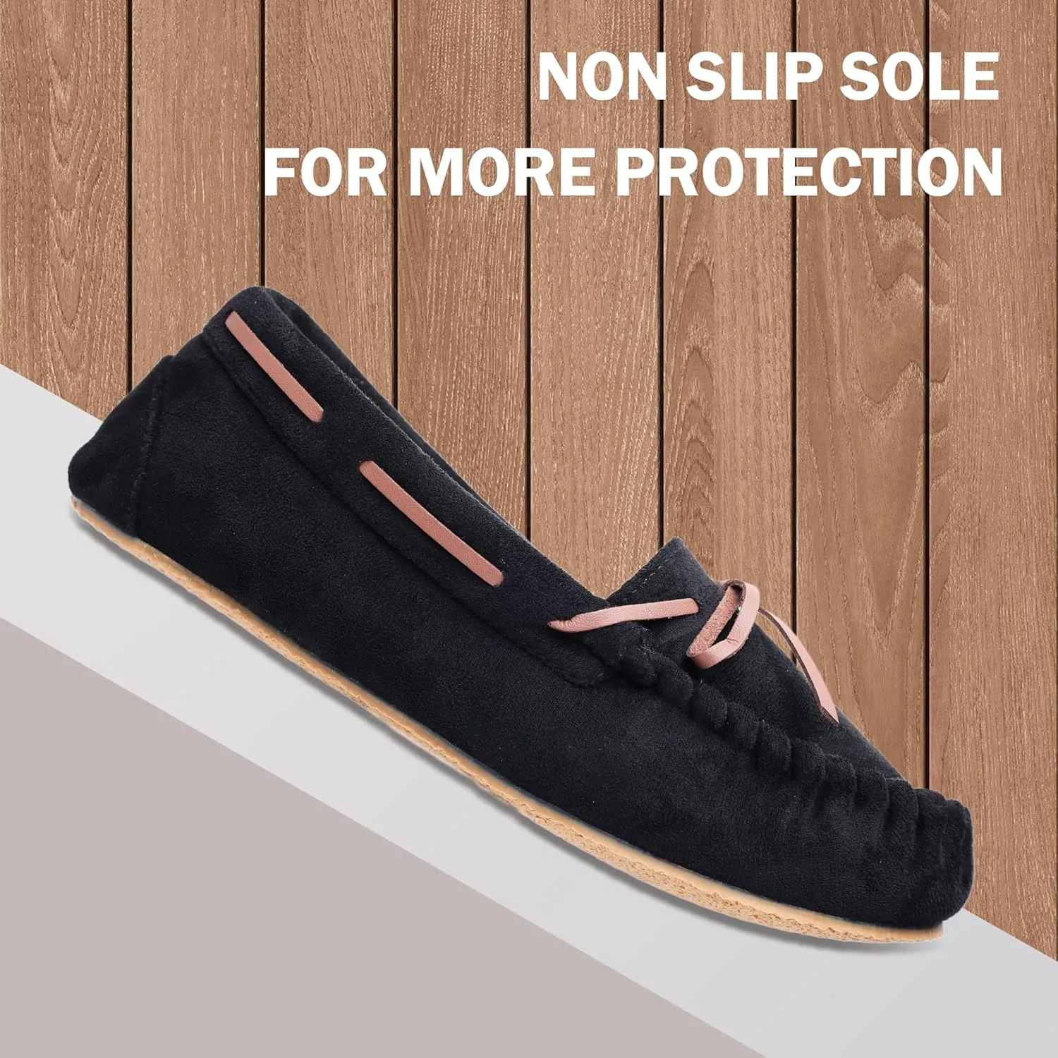 Women's House Slippers Moccasins Slippers Indoor Outdoor Cozy Faux Fur Micro Suede Slip on Loafer House Shoes