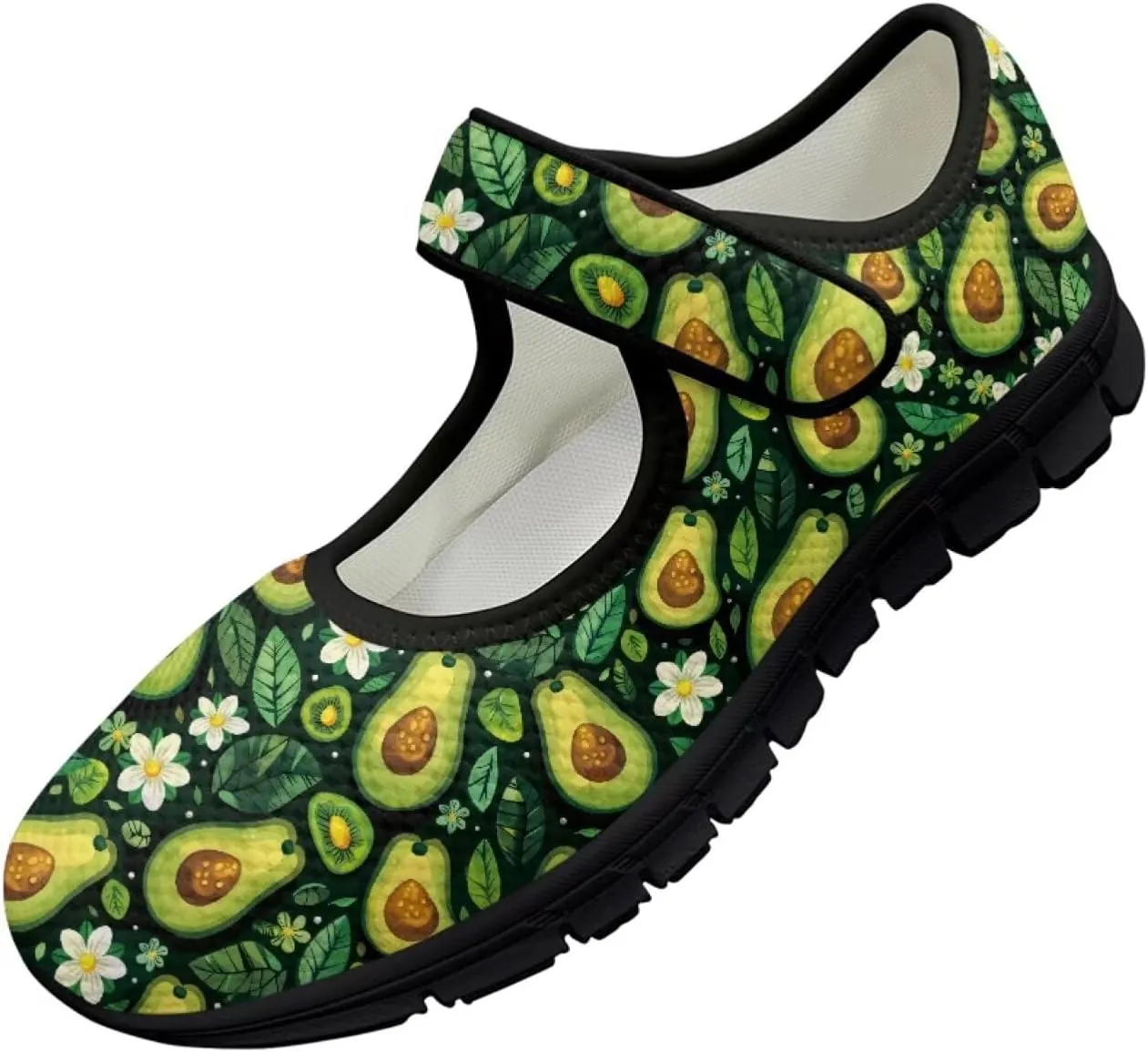 Womens Mary Jane Sneakers Breathable Mesh Casual Shoes Lightweight Non Slip Comfort Flats for Walking Tennis
