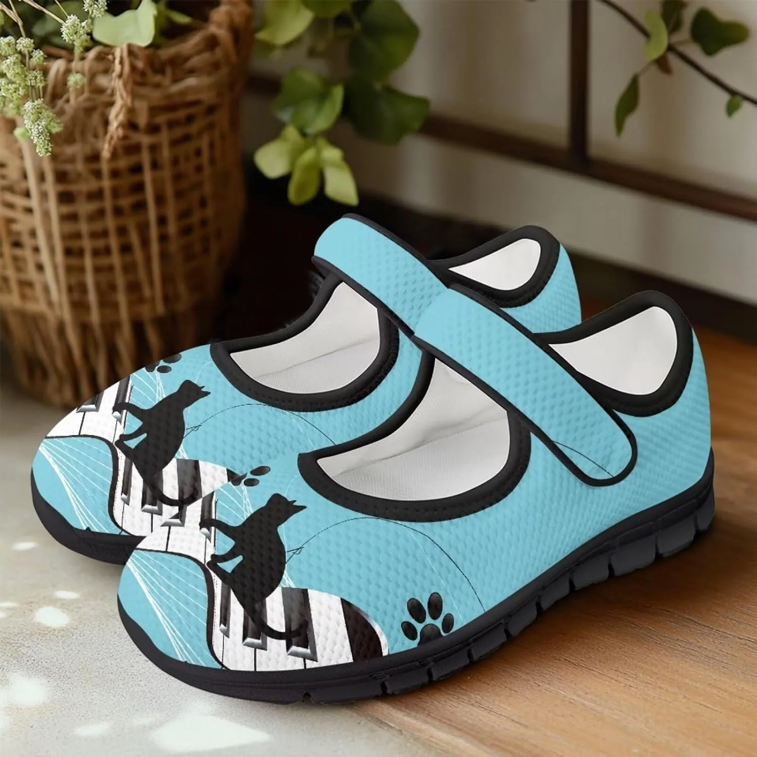 Womens Mary Jane Sneakers Casual Breathable Mesh Flats Closed Toe Non Slip Fashion Walking Travel Shoes