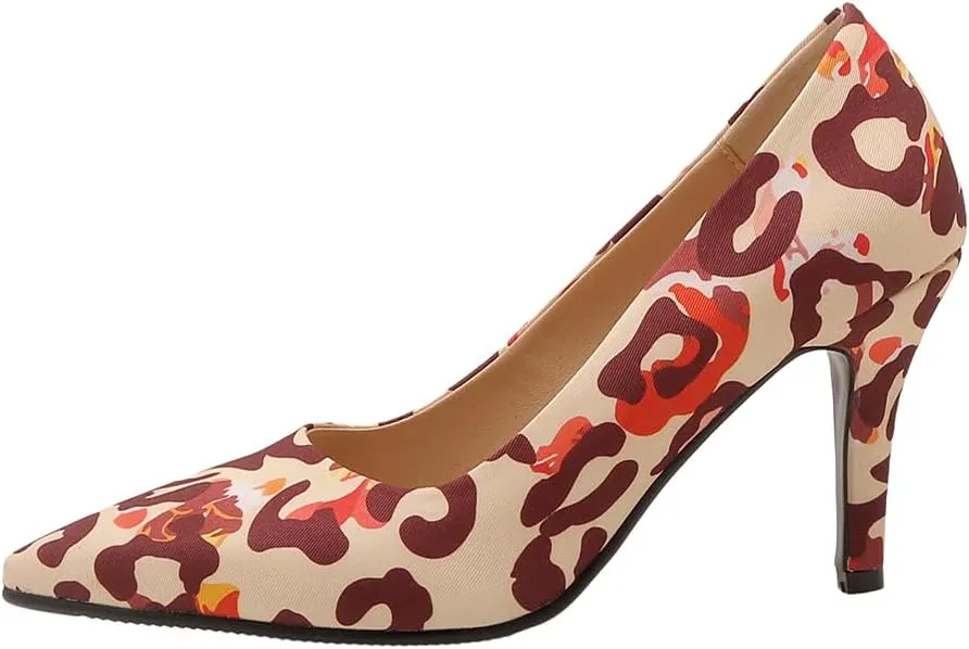 Women's Men's Pointed Toe Mid Heel Plus Size Slip On Wedding Dress Pumps Shoes
