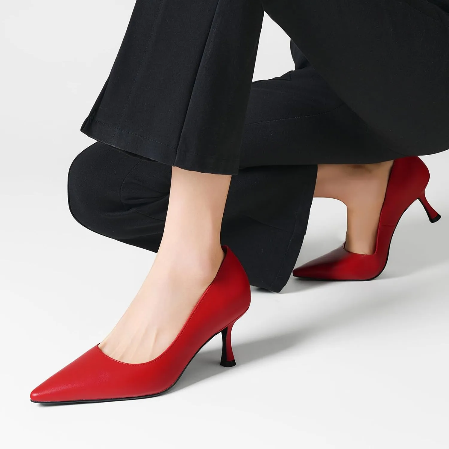 Women's Pointed Pumps Sexy Stiletto Heels Closed Pumps Comfortable Stylish Slip-On Dress Shoes for Party Wedding Proms Work Shoes