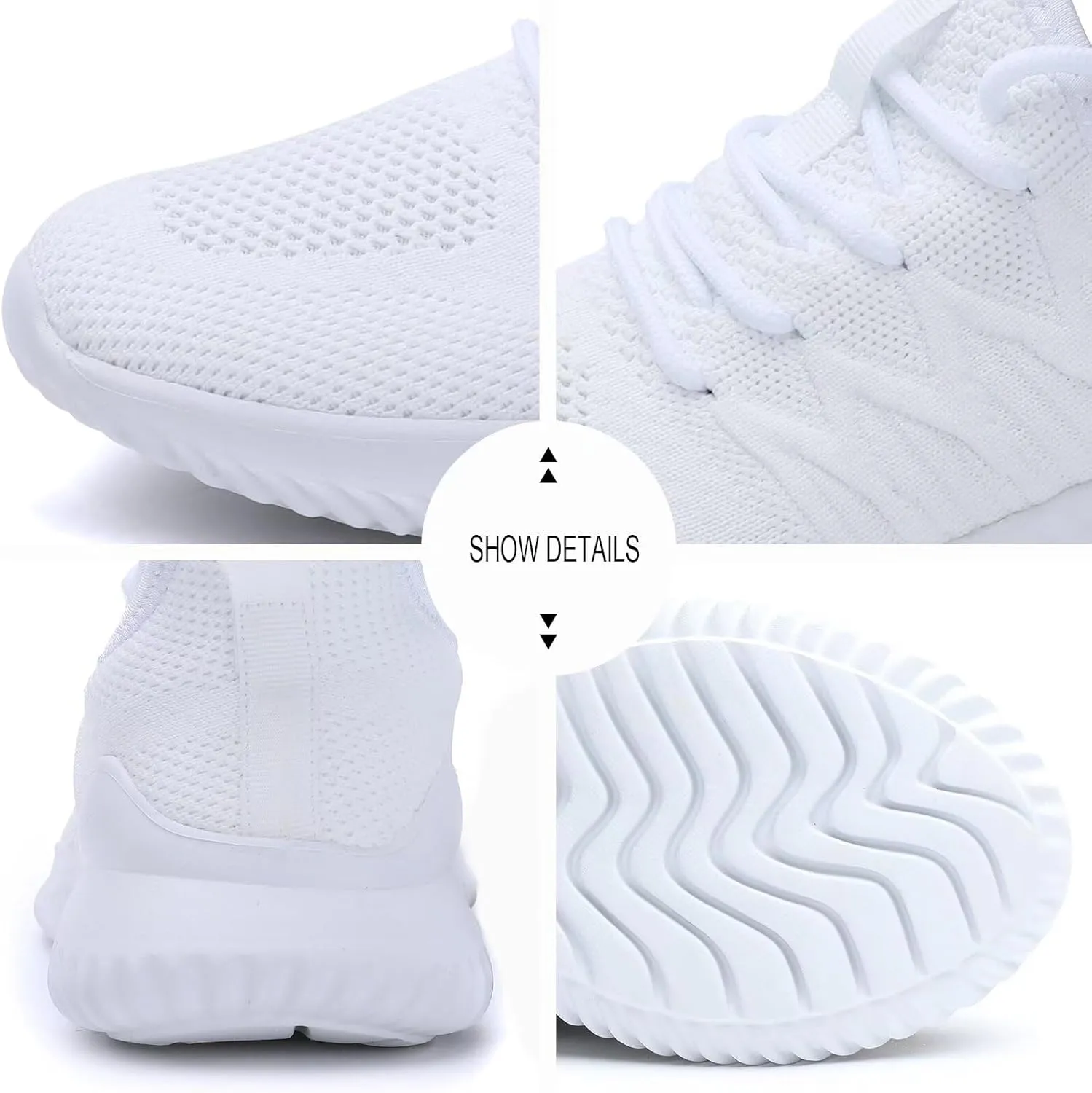 Women's Running Shoes Ladies Slip on Tennis Walking Sneakers Lightweight Breathable Comfort Work Gym Trainers Stylish Shoes