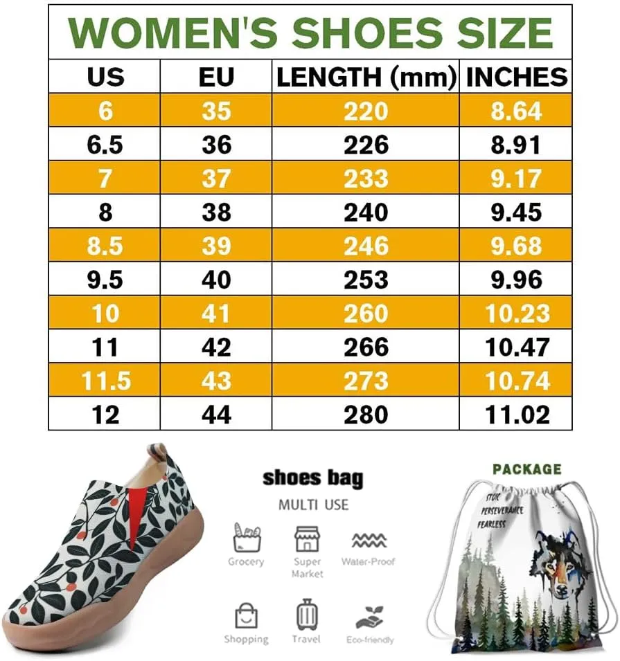 Women's Slip-On Shoes Comfortable Breathable Knit Casual Footwear Painted Travel Loafers Flowers Stylish