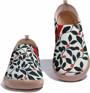 Women's Slip-On Shoes Comfortable Breathable Knit Casual Footwear Painted Travel Loafers Flowers Stylish