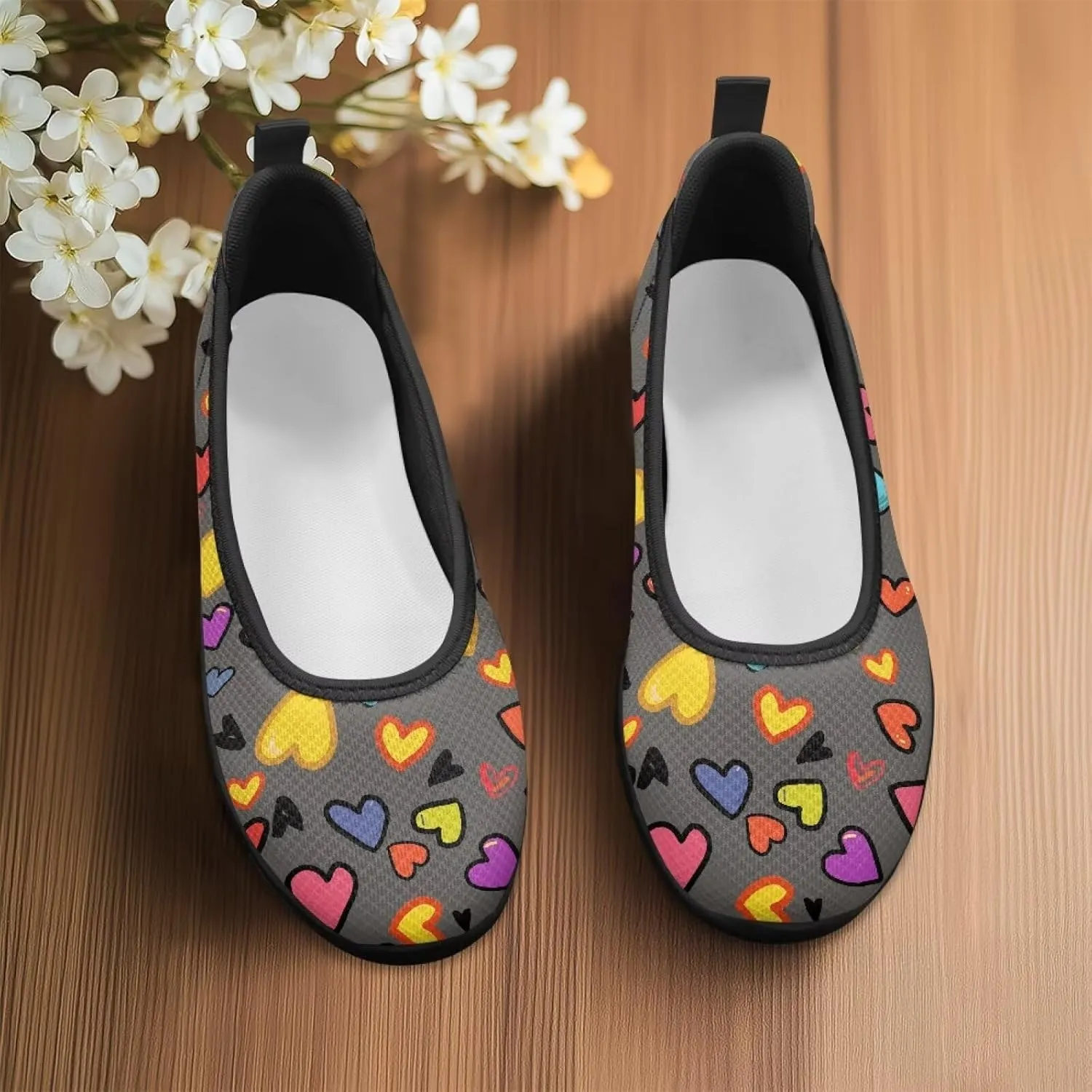 Women's Slip on Shoes Printed Lightweight Walking Shoes Stylish Loafers Non Slip Shoes Low-top Casual Shoes SizeUS 6-11