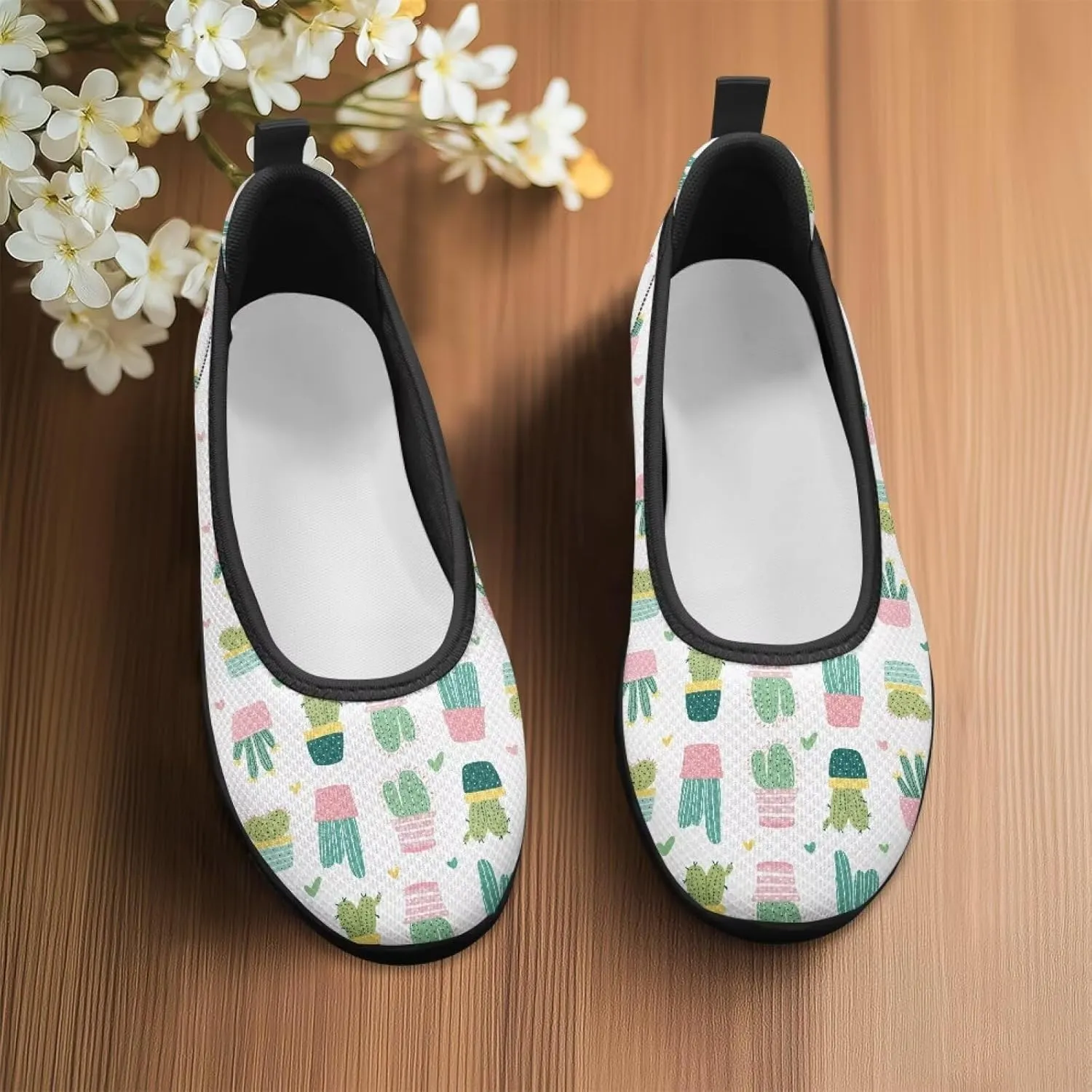 Women's Slip on Shoes Printed Lightweight Walking Shoes Stylish Loafers Non Slip Shoes Low-top Casual Shoes SizeUS 6-11