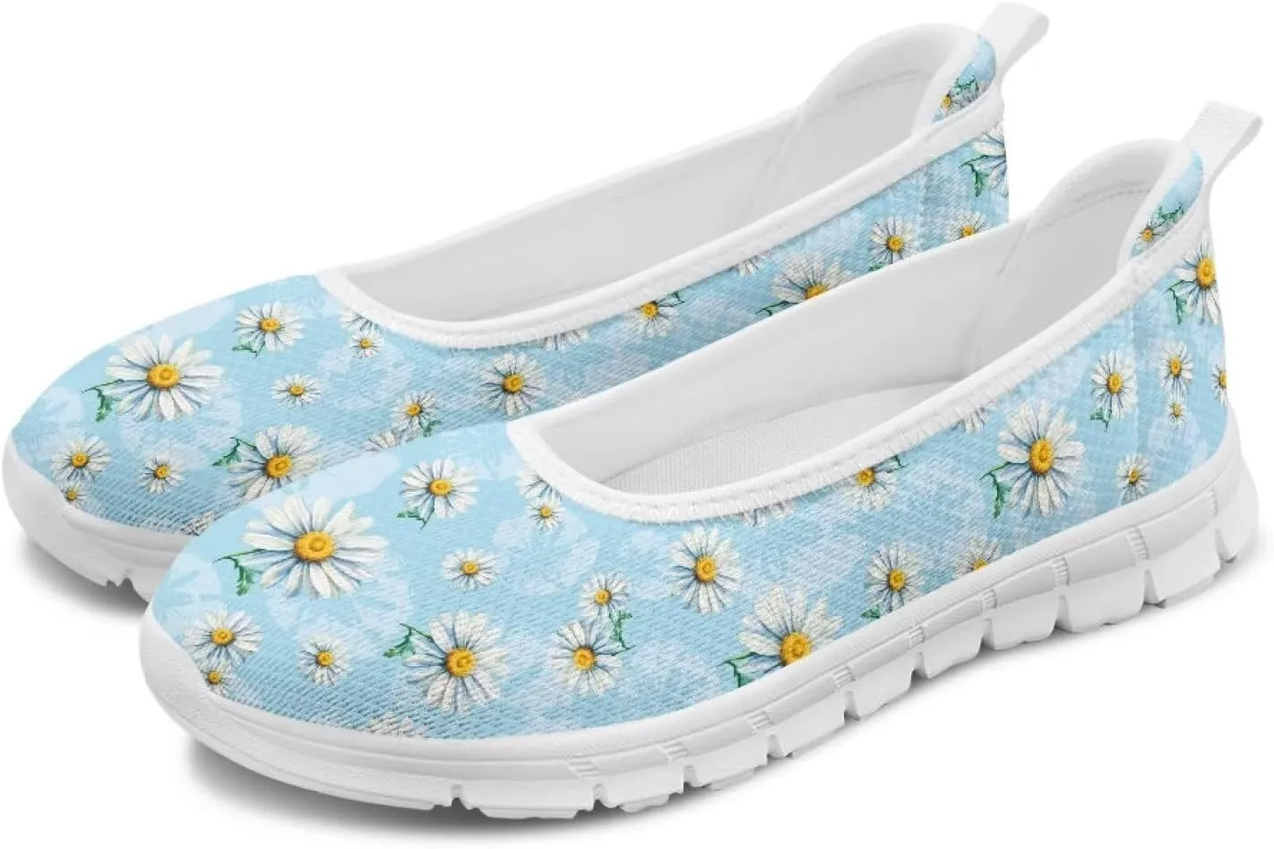 Womens Slip on Walking Shoes Stylish Floral Casual Loafers Lightweight Comfortable Ladies Soft Travel Footwear SizeUS 6-11