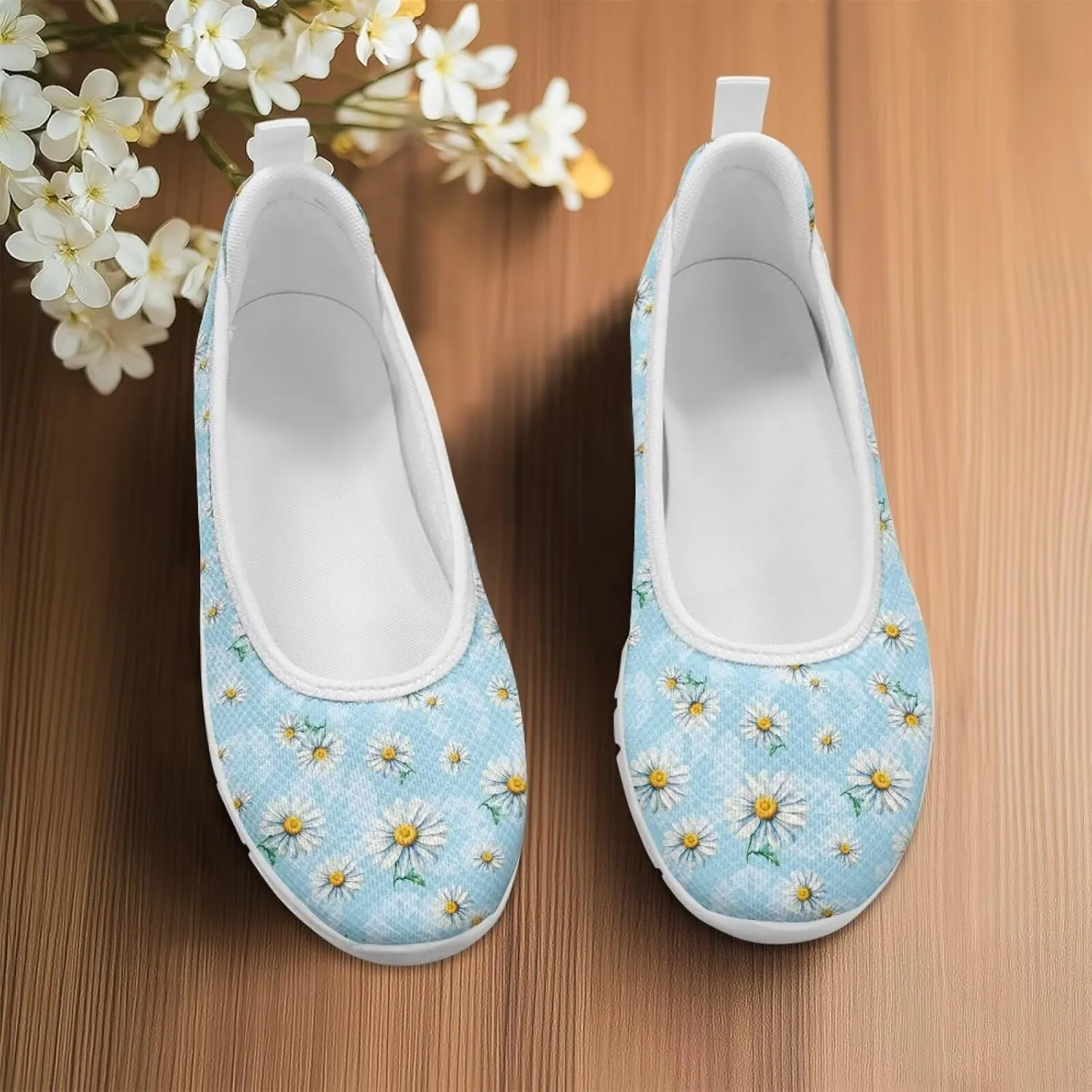 Womens Slip on Walking Shoes Stylish Floral Casual Loafers Lightweight Comfortable Ladies Soft Travel Footwear SizeUS 6-11