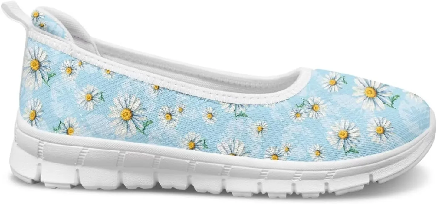 Womens Slip on Walking Shoes Stylish Floral Casual Loafers Lightweight Comfortable Ladies Soft Travel Footwear SizeUS 6-11
